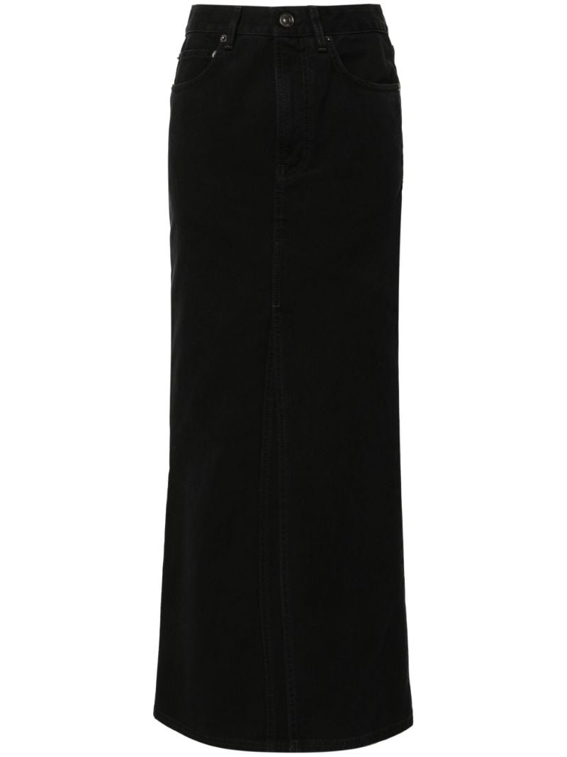 Black Logo-patch Denim Skirt