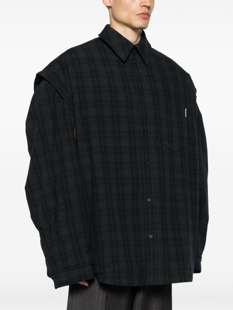 Grey Check-pattern Cotton Shirt