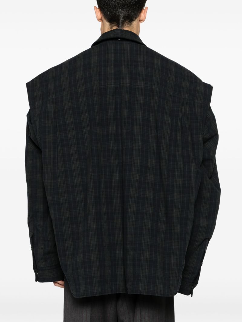 Grey Check-pattern Cotton Shirt