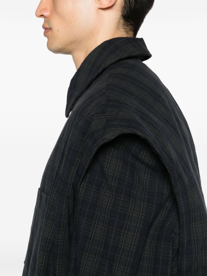Grey Check-pattern Cotton Shirt