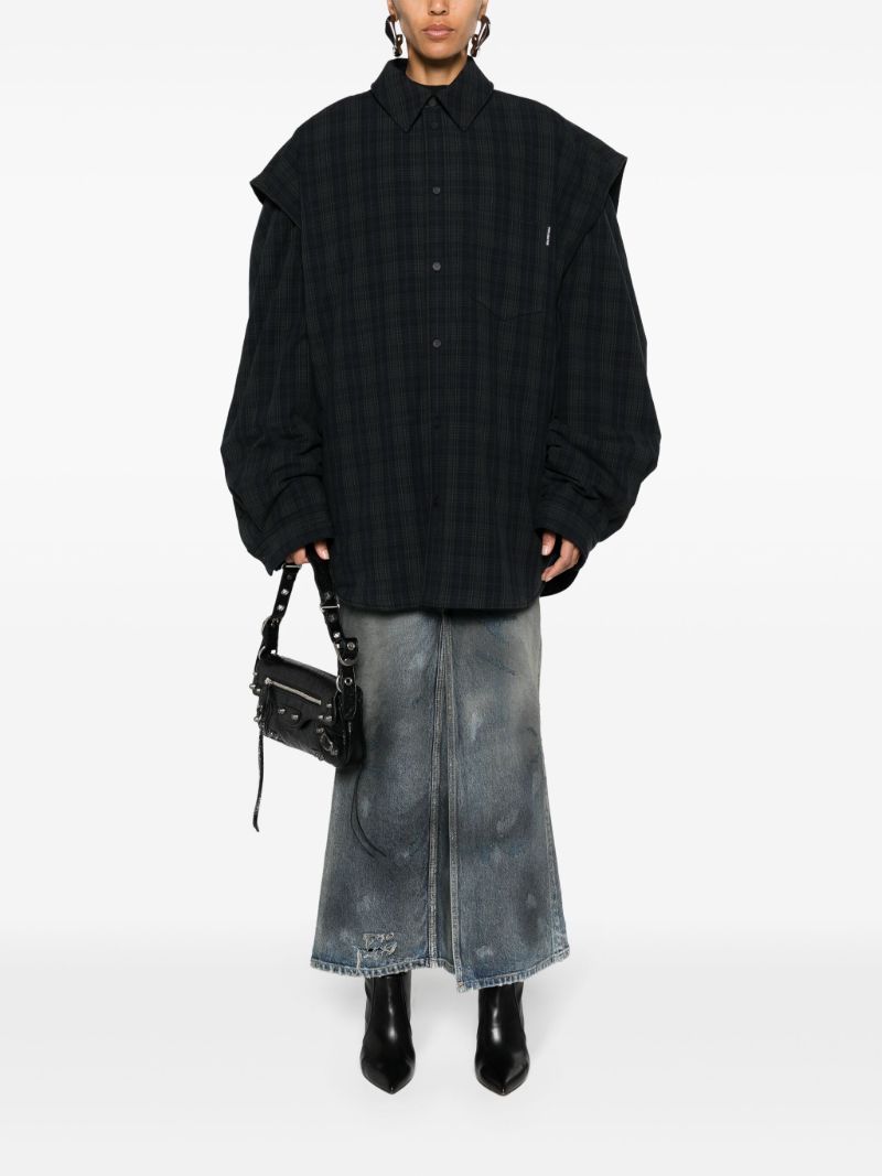 Grey Check-pattern Cotton Shirt