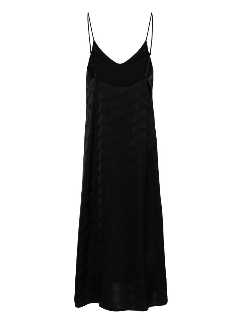 Black Bb Monogram Slip Dress