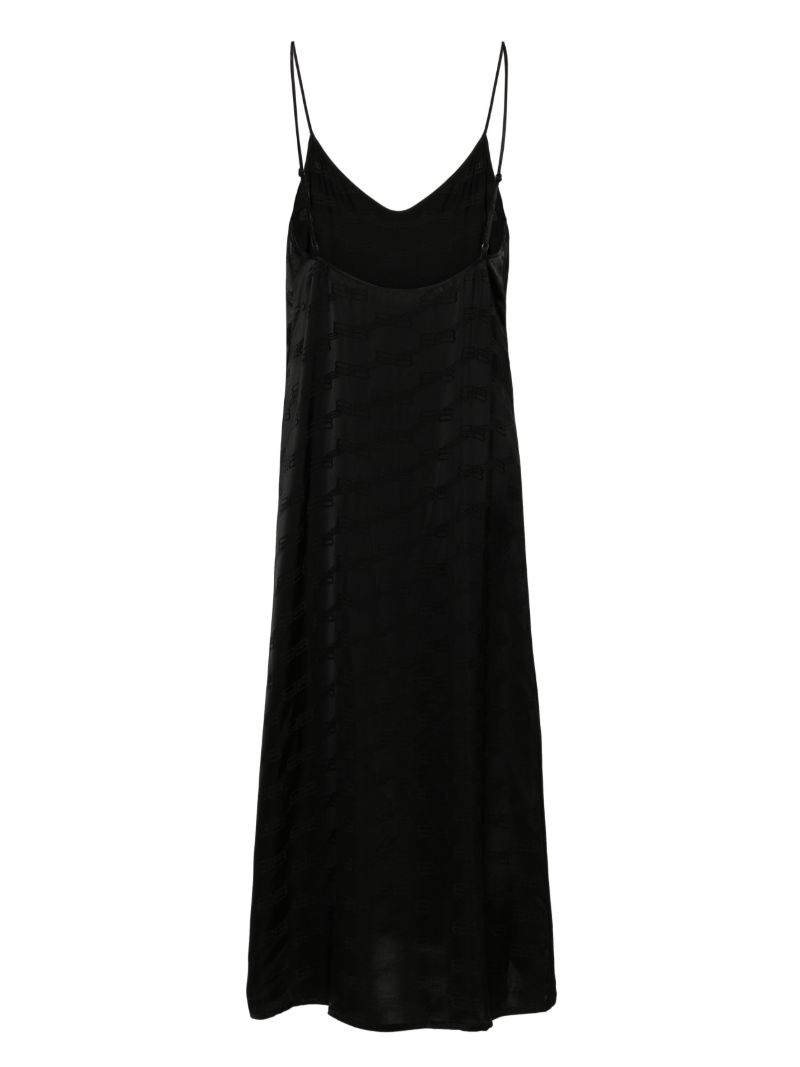 Black Bb Monogram Slip Dress