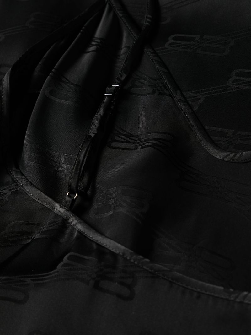 Black Bb Monogram Slip Dress