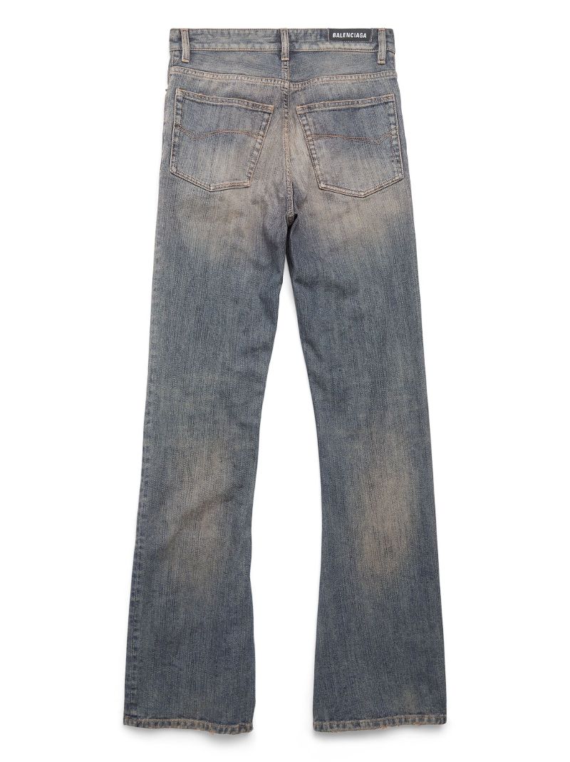 Blue Faded-effect Bootcut Jeans