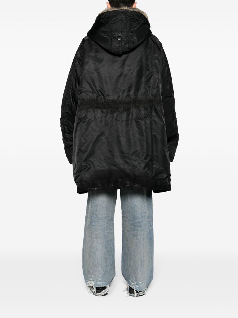 Black Splatter-paint Parka Coat
