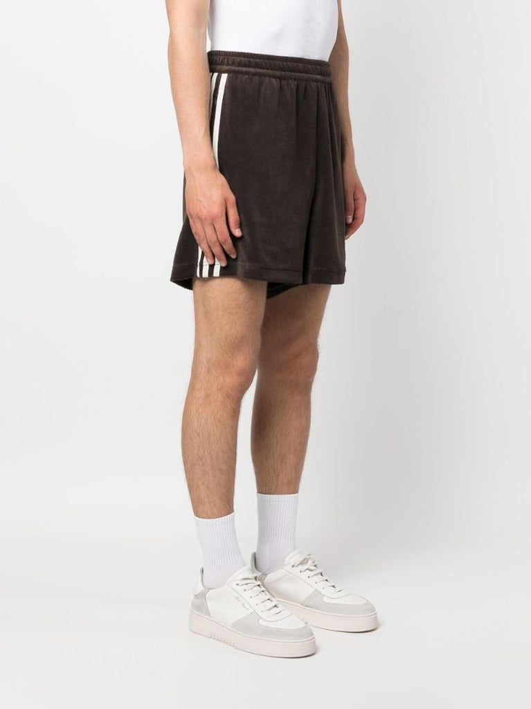 X Wales Bonner Brown Logo Embroidered Track Shorts