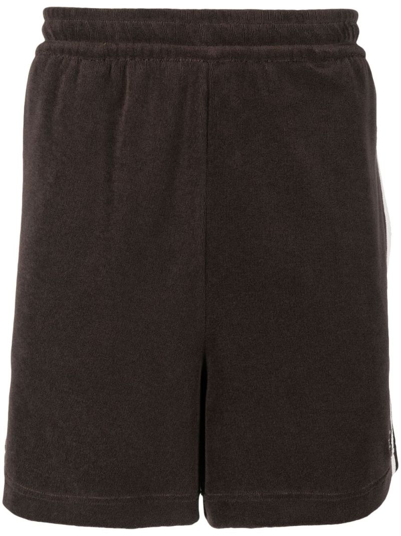 X Wales Bonner Brown Logo Embroidered Track Shorts
