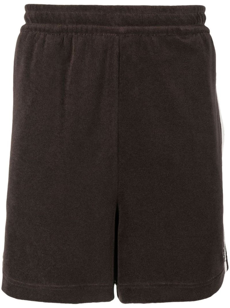 X Wales Bonner Brown Logo Embroidered Track Shorts