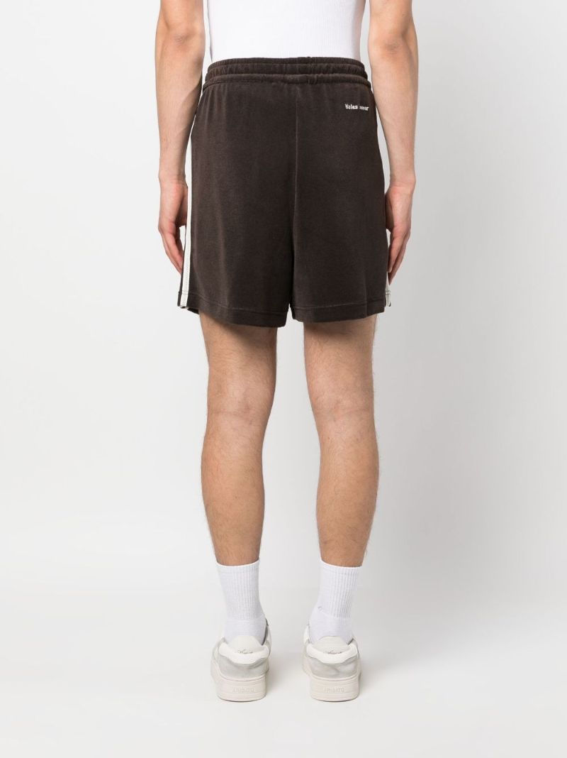 X Wales Bonner Brown Logo Embroidered Track Shorts