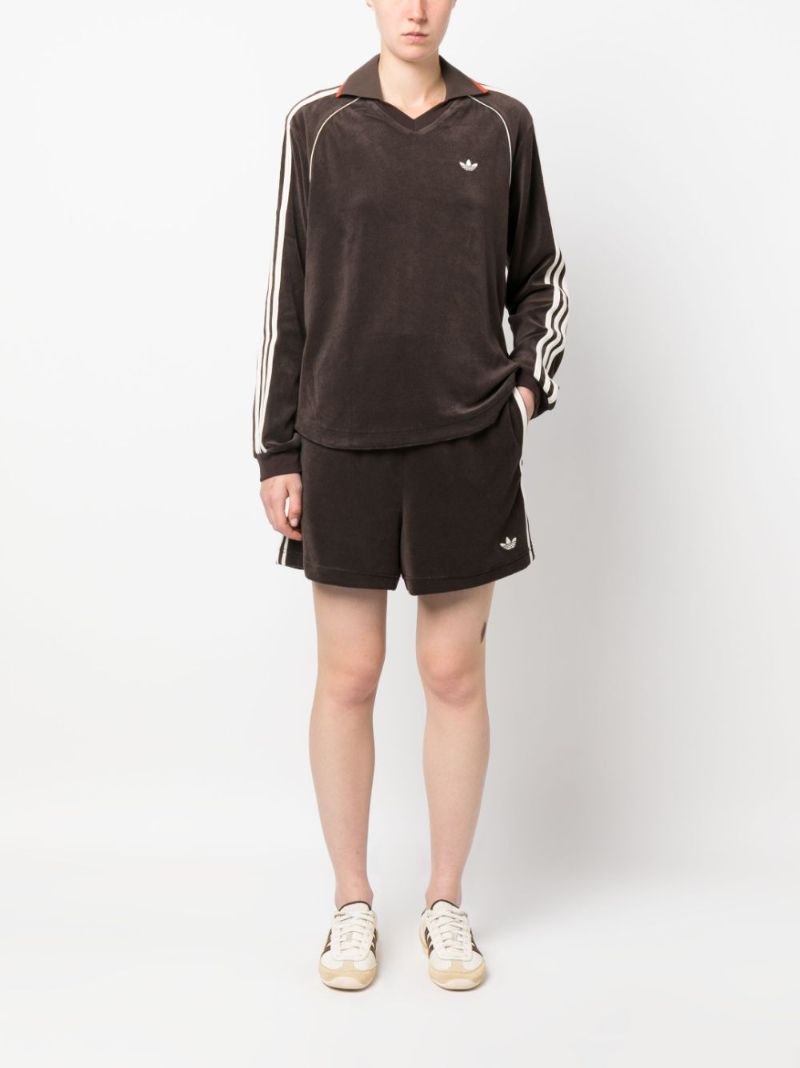 X Wales Bonner Brown Logo Embroidered Track Shorts