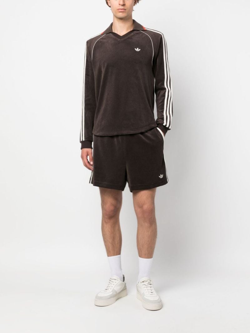 X Wales Bonner Brown Logo Embroidered Track Shorts