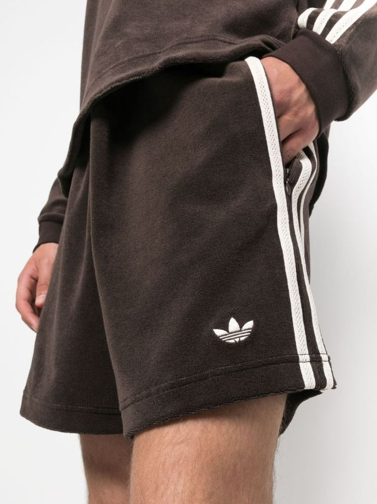 X Wales Bonner Brown Logo Embroidered Track Shorts
