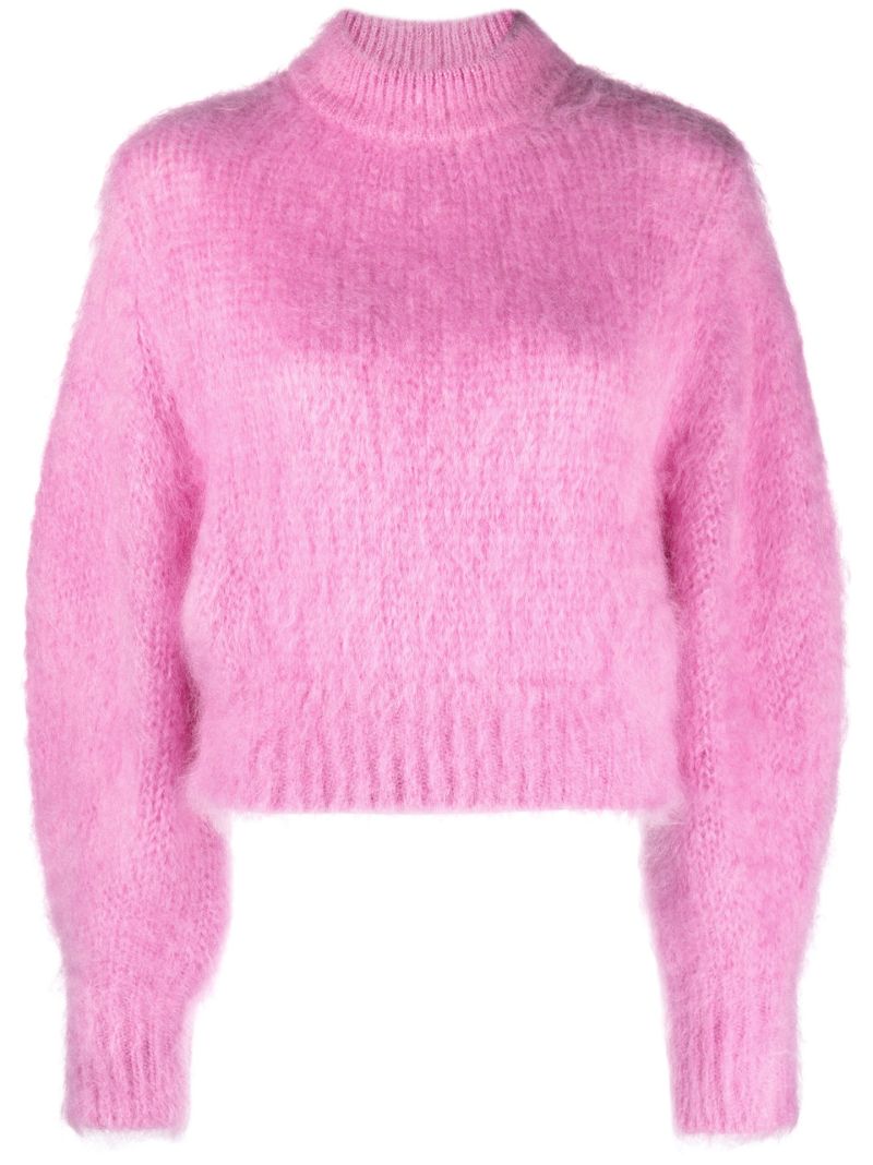 Pink Puff-sleeve Sweater