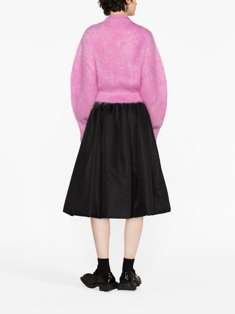 Pink Puff-sleeve Sweater