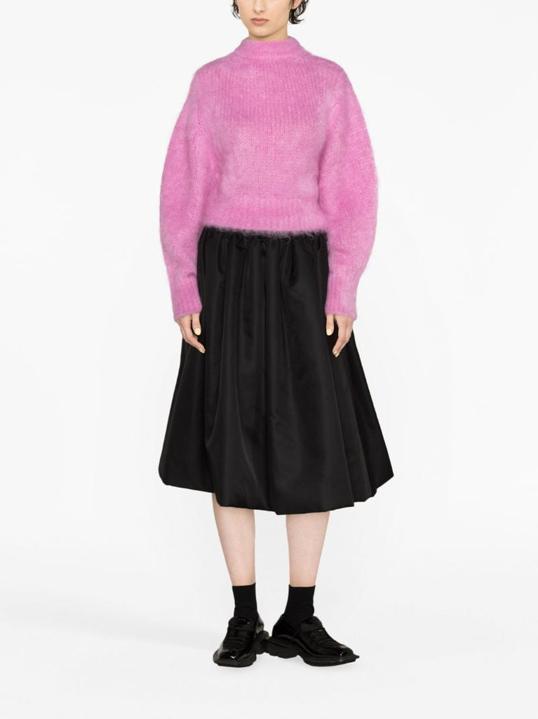 Pink Puff-sleeve Sweater
