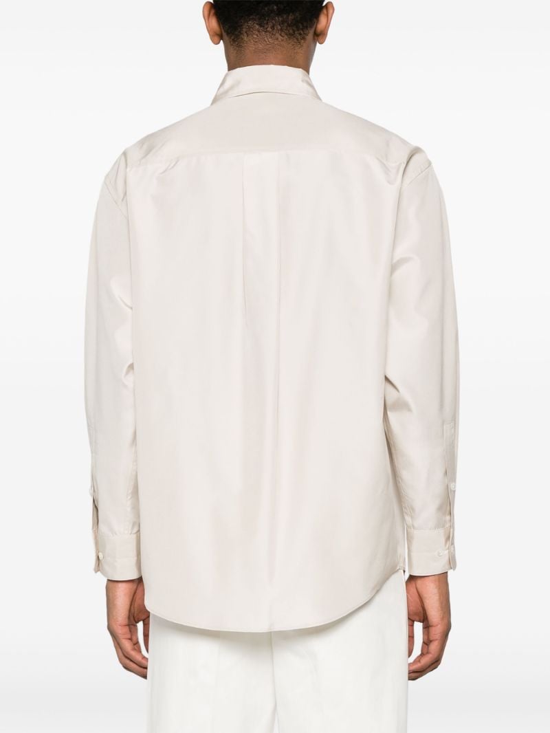 Neutral Long-sleeve Silk Shirt