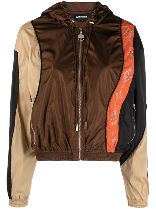 Brown Idi Panelled Hooded Jacket