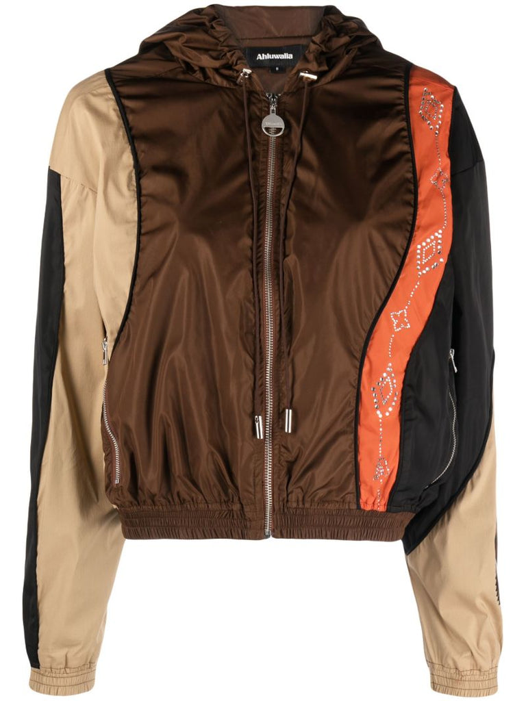 Brown Idi Panelled Hooded Jacket