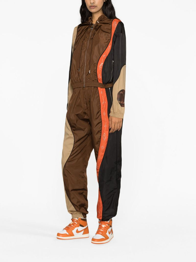 Brown Idi Panelled Hooded Jacket