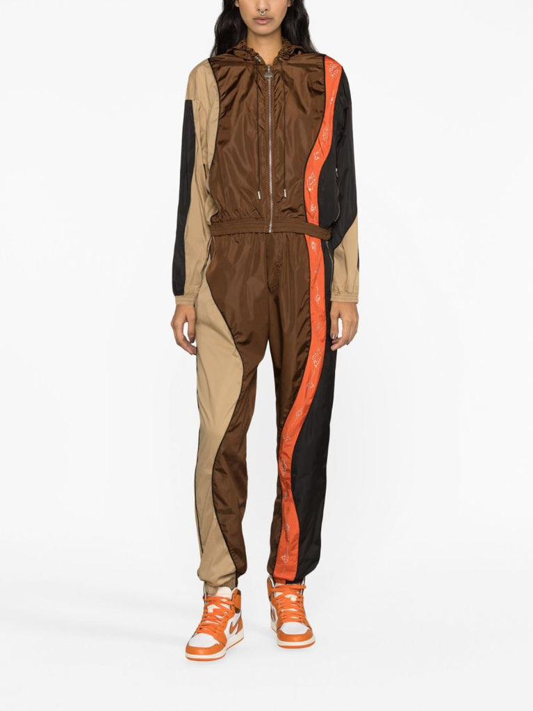 Brown Idi Panelled Hooded Jacket