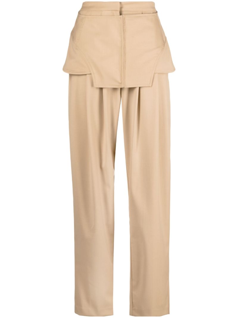 Neutral Corset Waist Straight Trousers