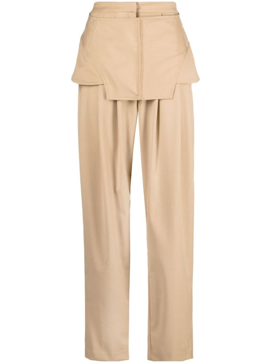 Neutral Corset Waist Straight Trousers