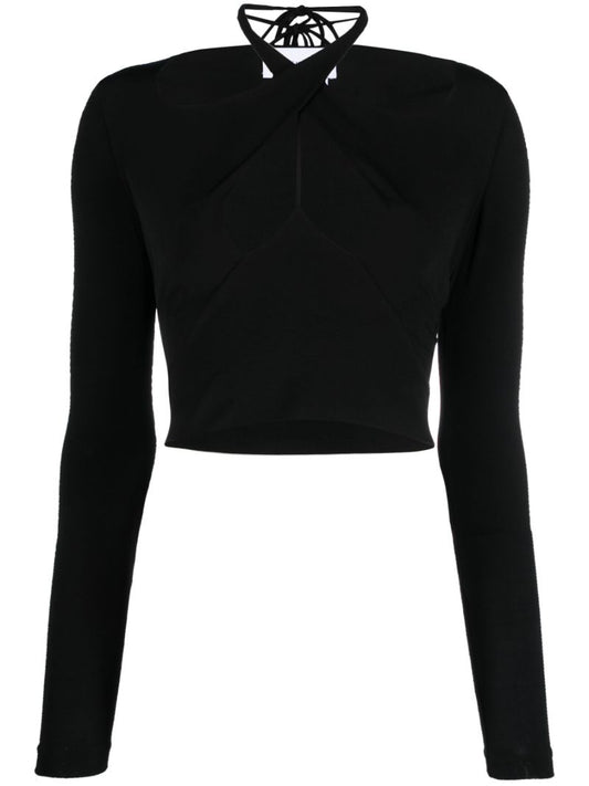 Black Halterneck Crop Top
