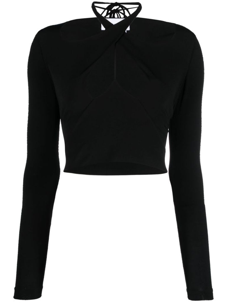 Black Halterneck Crop Top