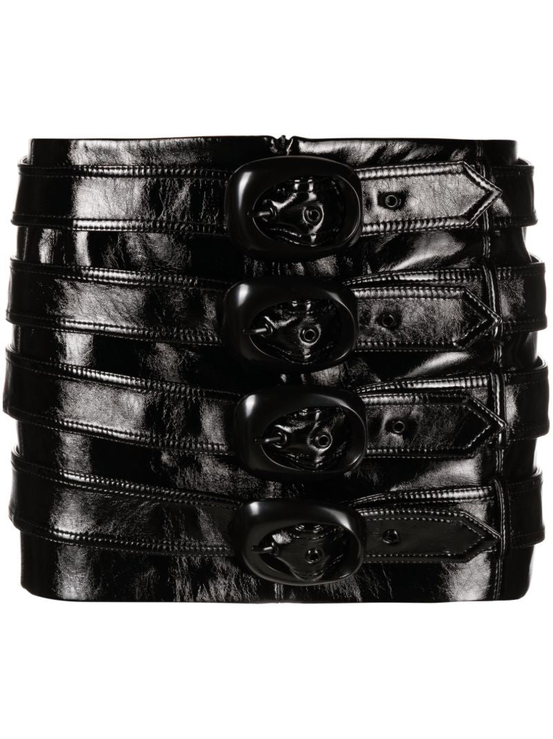 Black Faux-leather Mini Skirt