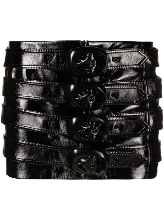 Black Faux-leather Mini Skirt