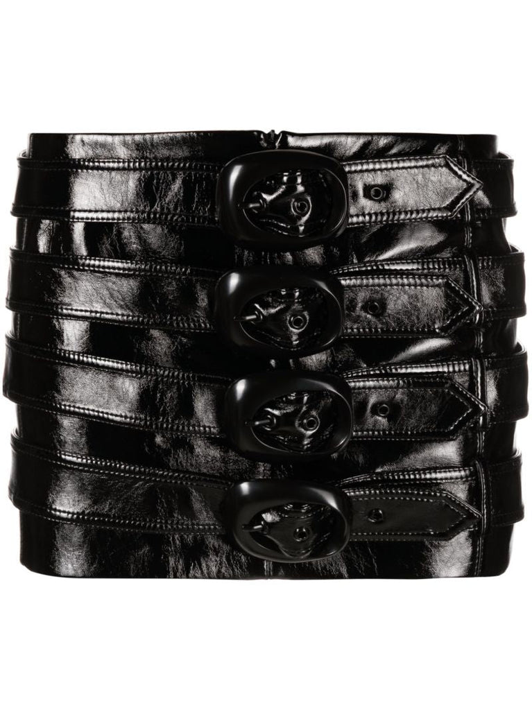 Black Faux-leather Mini Skirt