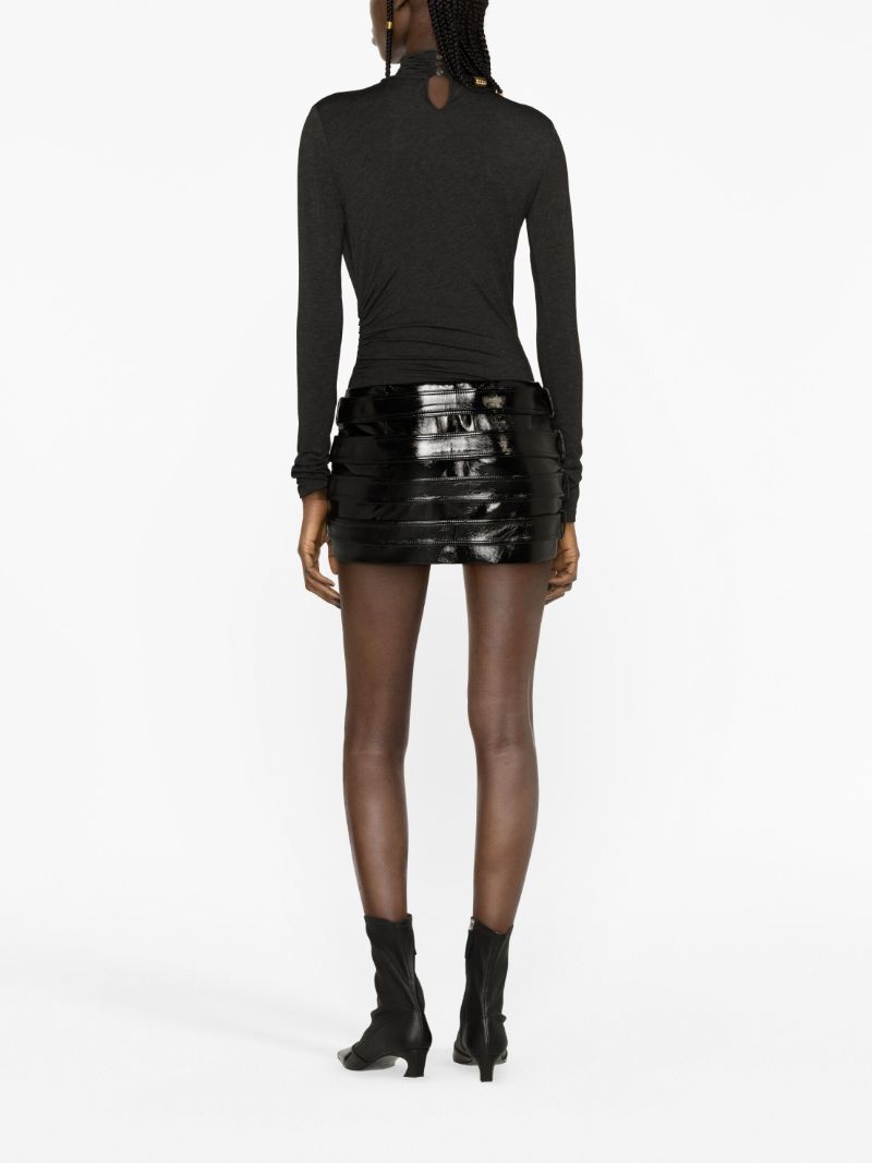 Black Faux-leather Mini Skirt