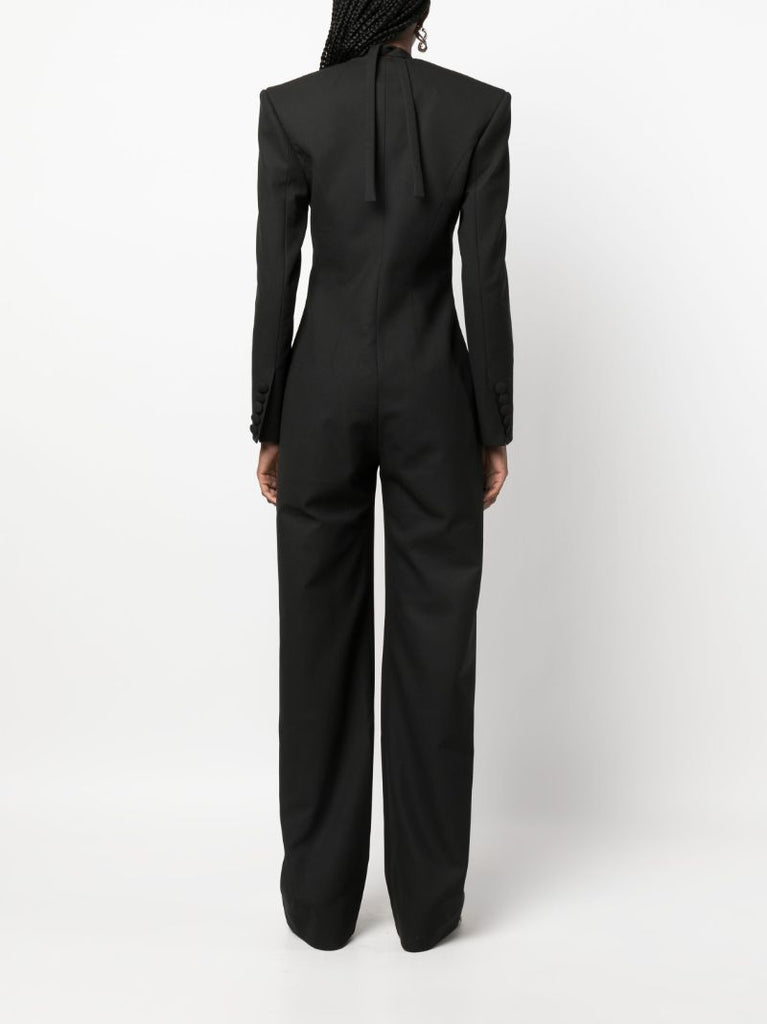 Black Cut-out Straight-leg Jumpsuit