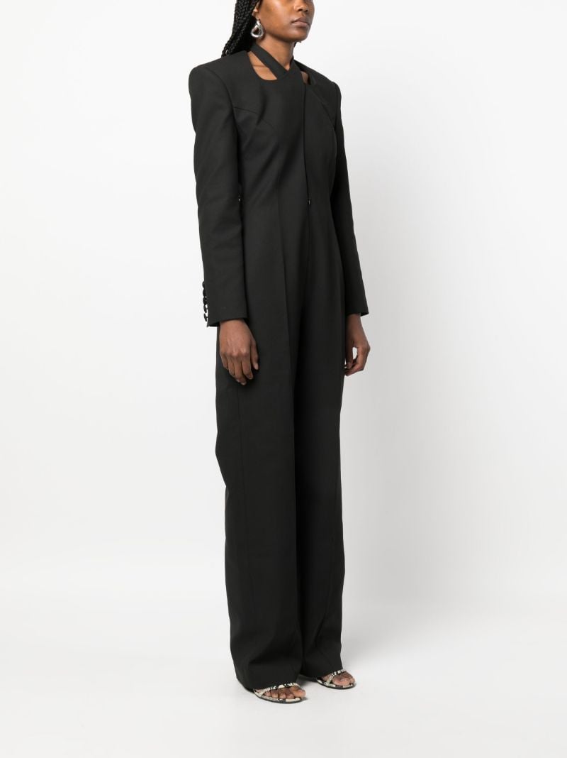 Black Cut-out Straight-leg Jumpsuit