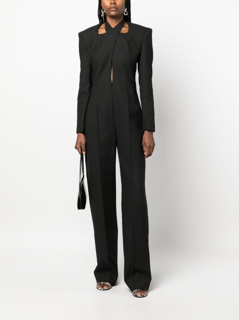 Black Cut-out Straight-leg Jumpsuit