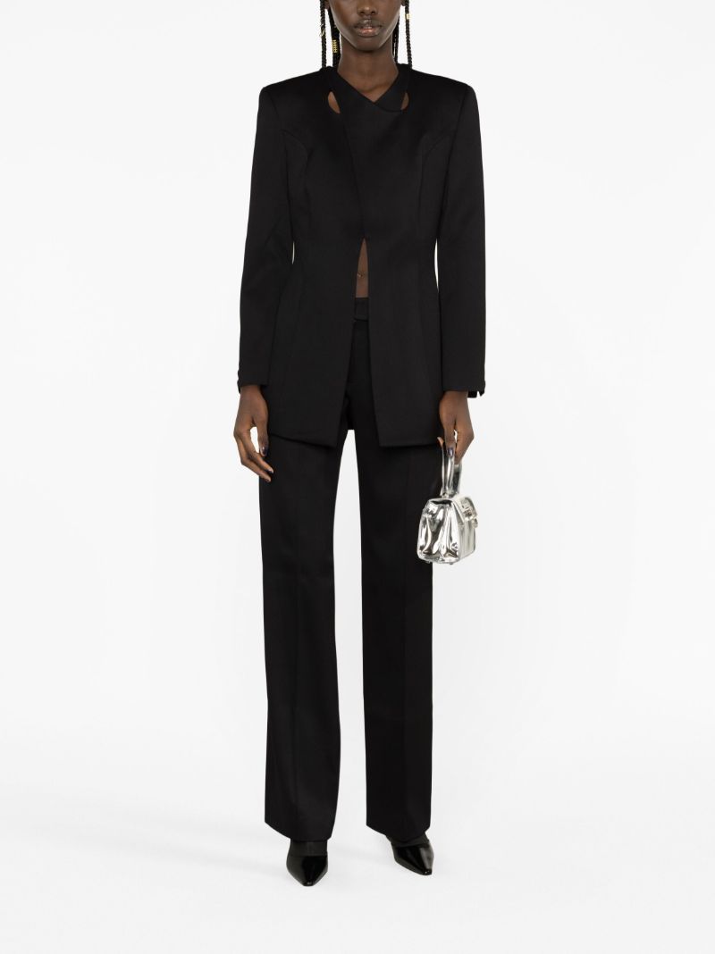 Black Cut-out Wool Blazer