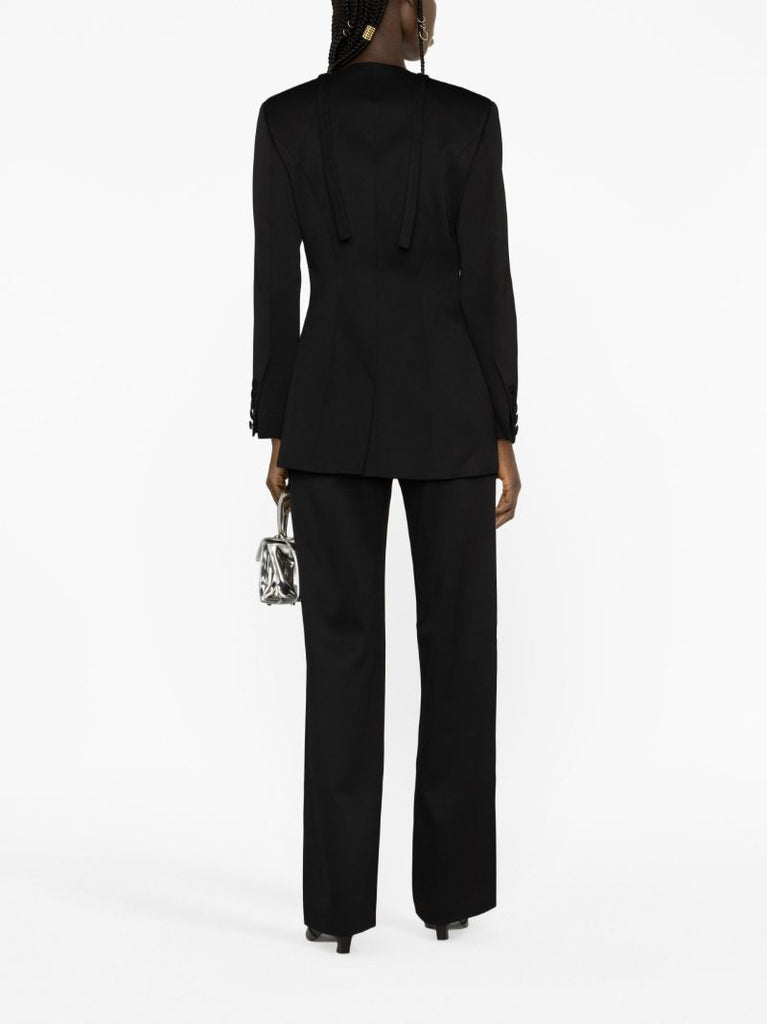 Black Cut-out Wool Blazer