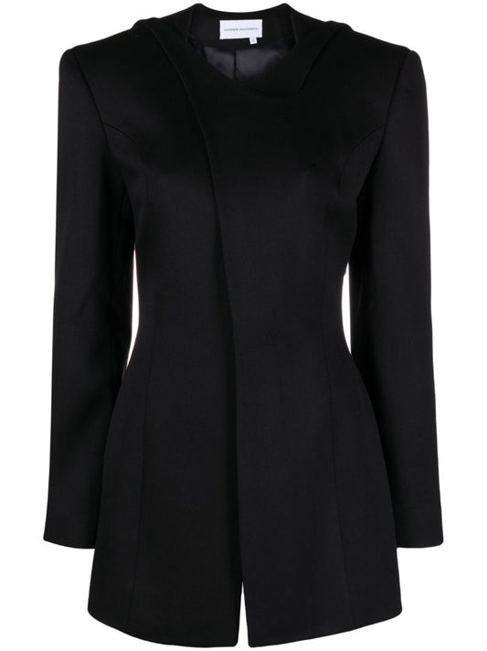 Black Cut-out Wool Blazer