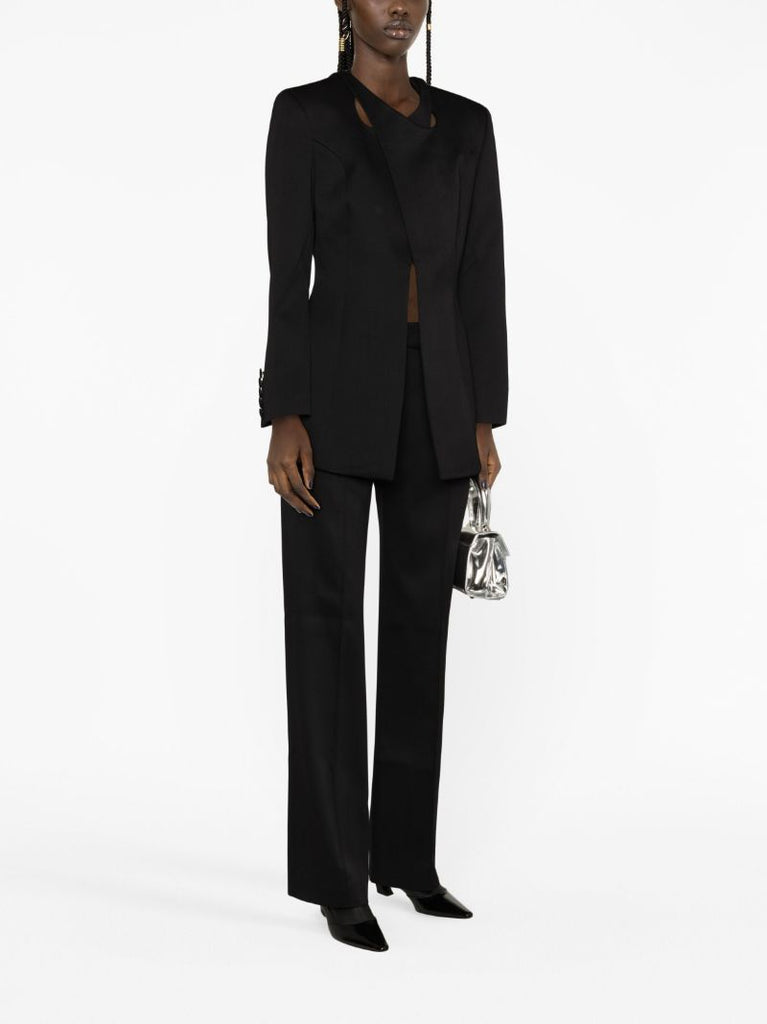 Black Cut-out Wool Blazer