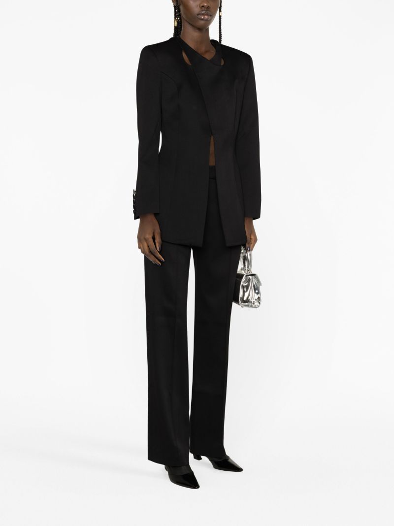 Black Cut-out Wool Blazer