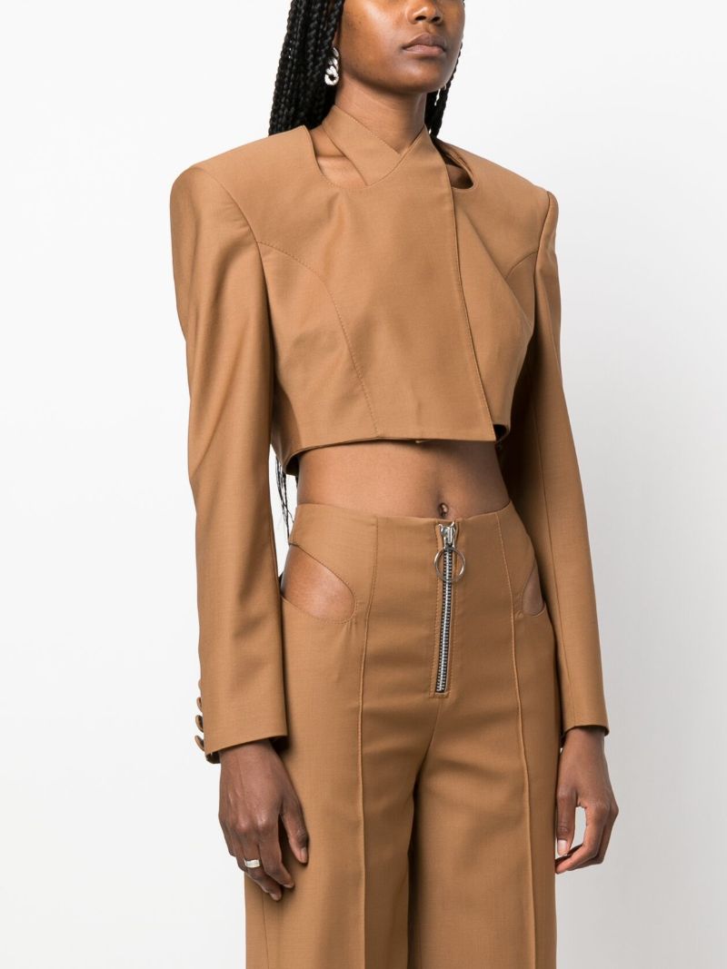 Brown Halterneck Virgin Wool Blazer