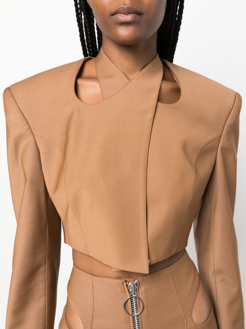 Brown Halterneck Virgin Wool Blazer