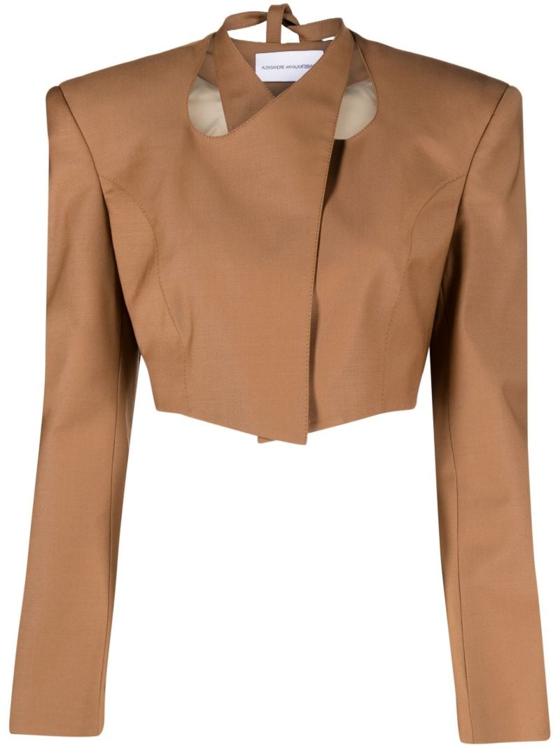 Brown Halterneck Virgin Wool Blazer