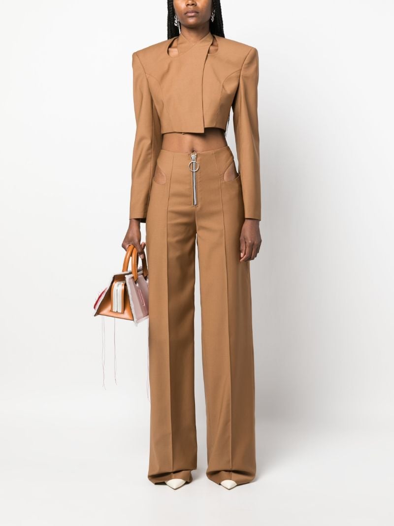 Brown Halterneck Virgin Wool Blazer