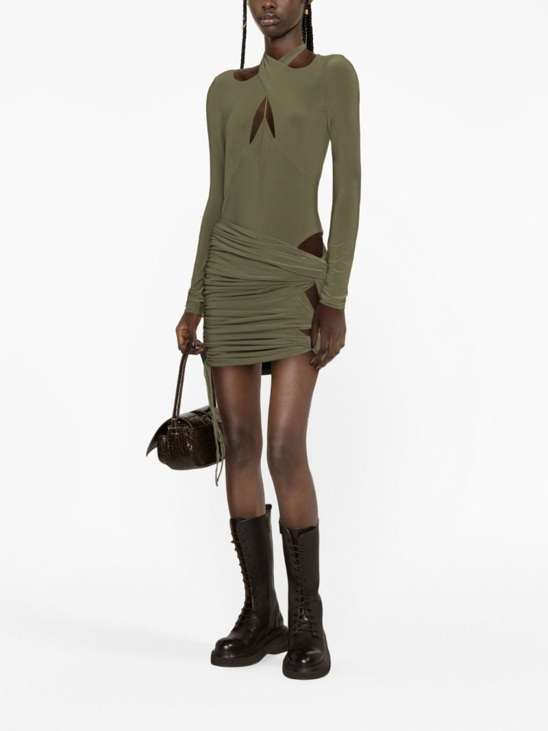 Green Ruched Mini Dress