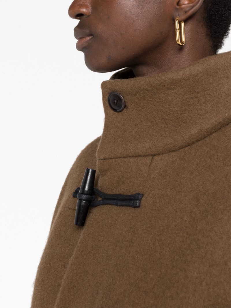 Brown Belted High Neck Coat