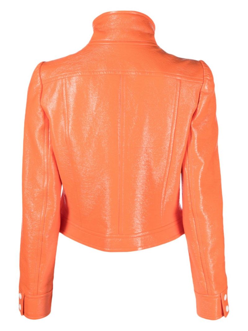 Orange Reedition Vinyl Cropped Jacket