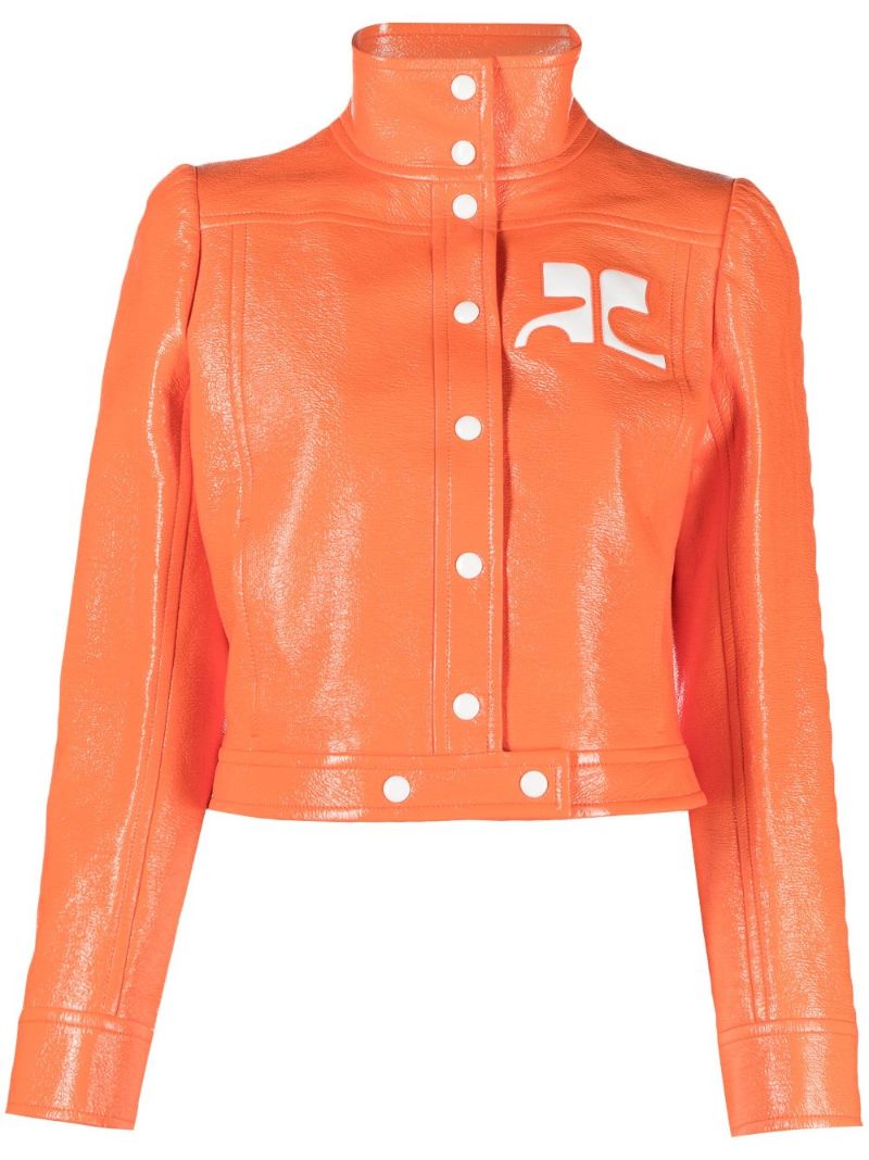 Orange Reedition Vinyl Cropped Jacket