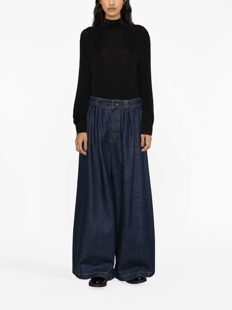 Black Roll-neck Wool Sweater